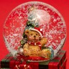 SIKORA SK08 Small Glass Decorative Snow Globe Bear with Christmas