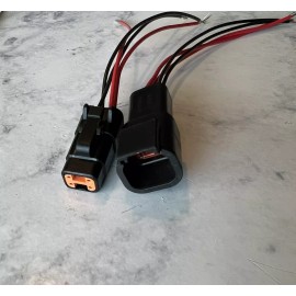 Deutsch 18 AWG Black Deutsch DTM 4 Pin Automotive Wire Waterproof 2 Black & 2 Red Wires