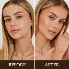 GEUUFEA Matte Cream Bronzer Pot, Waterproof Air Cushion for Face Contouring, Long-Lasting Bronzing Contour Powder, Blends Concealer Foundation Face Makeup-Easy to Apply for a Natural, Dimensional Look