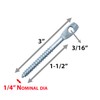 3" Eye Lag Wood Screw Zinc Plated (Qty 200)