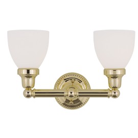 Livex Lighting 1022-02 Classic 2-Light Bath Light, Polished Brass