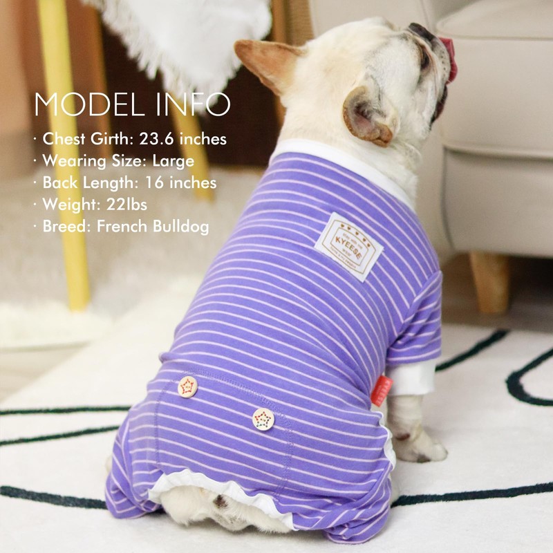 KYEESE- Pijamas para Perros Pijamas para Perros a Rayas Mono