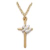 TrueFaithJewelry Two-Tone 18KT Gold Plated Sterling Silver Cross Pendant Necklace