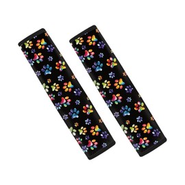 Forchrinse Colorful Dog Paw Print Car Seat Belt Cover Pad,2-Pack Soft Vehicles Safety Seat Belt Strap Shoulder Pad for Puppy’s Lover