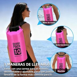 Bolsa Seca Impermeable 5L 10L 20L 30L, Mochila a Prueba de Agua para Senderismo, Natación, Kayak y Deportes Acuáticos, Dry Bag con Funda para Teléfono