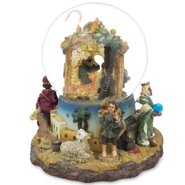 BestPysanky Kings Holding Gifts Nativity Scene Musical Snow Globe