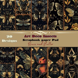 Art Deco Insects Scrapbook Paper Pad: Buzz and Flutter patterns for cardmaking papercrafts