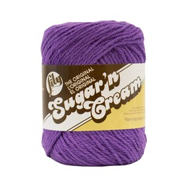 Lily Sugar 'N Cream The Original Solid Yarn - (4) Medium Gauge 100% Cotton - 2.5 oz - Purple - Machine Wash & Dry