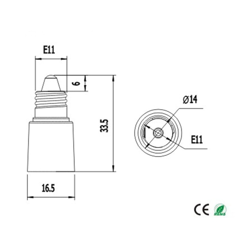 E-Simpo 10pcs E11 to E11 mini Candelabra Light Socket Base