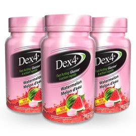 Dex4 Dex4 Glucose Tablets, 50 Count Bottle, Watermelon, Each Tablet Contains 4g of Carbs