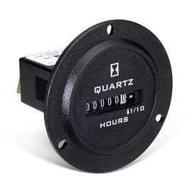 722-0004 | TRUMETER Hour Meter, 90-264VAC 50/60HZ, 6 Digit, Round Flange 3-Hole, Spade TERMINALS, Non Reset