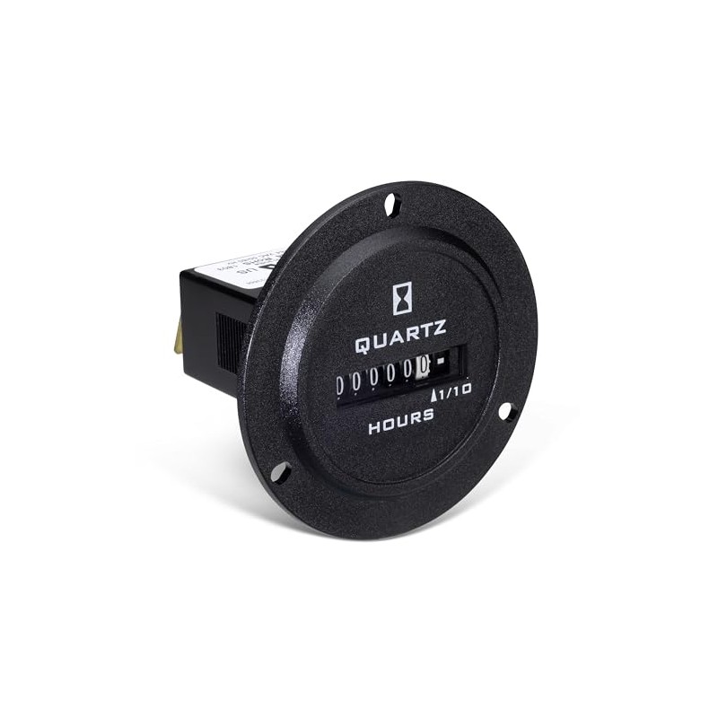 722-0004 | TRUMETER Hour Meter, 90-264VAC 50/60HZ, 6 Digit, Round