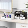 Wisuce Desk Organizer with Drawers - Bamboo Desktop Organizer Storage
