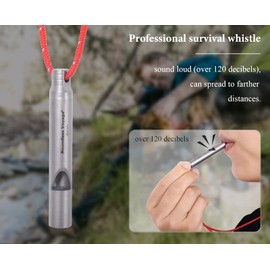Boundless Voyage Titanium Whistle Emergency Survival Safety Whistles with Lanyard Loud for Outdoor Camping Hiking Coaches Training Sports Keychain Whistle (2 PCS - Ti9010O)