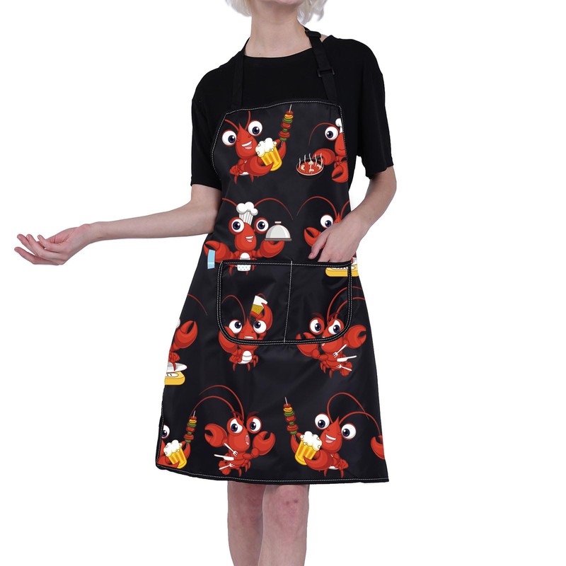 ENSIANTH Crayfish Apron Crayfish Lover Gifts Red Lobster Apron Crayfish