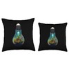Light Bulb Terrarium For A Climate Change Activist Throw Pillow