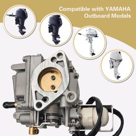 JLM MARINE 6AH14301 Carburetor for Yamaha 4 Stroke 15 20 HP Outboard Motors 6AH-14301-01 6AH-14301-A4