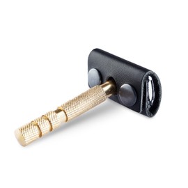 Makyn Safety Razor Head Protecting Leather Cover, Genuine Cowhide Leather Double Edge Safety Razor Case Accessories for Travel, Butterfly Razor Case (Black)