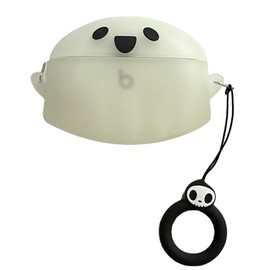 for Beats Studio Buds 2021/Studio Buds+ Plus 2023 Protective Cover with Ring,Funny Creative Ghost Pattern Design Silicone Earphone Case (Clear)