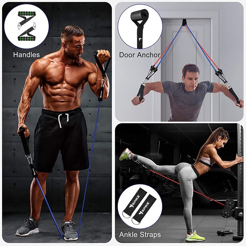 Spike Latex Resistance Band Set 11 in 1 for Men