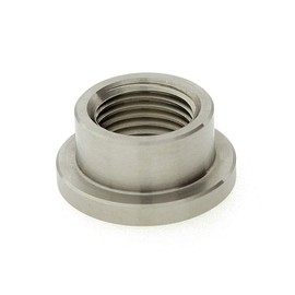 M16 x 1.5 Stainless Steel 304 Female Threaded Stepped Weld Bung Metric Mounting Boss Fitting (OD 7/8") with Top Head (OD 1.1")