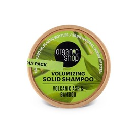 Organic Shop Barra de champú sólido voluminizador de bambú y ceniza volcánica, 100% vegano y orgánico, sin parabenos y 0% conservantes, ecológico y li
