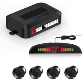 EKYLIN Car Reverse Backup Sensor – Universal Parking Sensors for Car with 4 Rear Sensors, LED Distance Display & Beep Alert – Backup Sensor Kit for Cars, SUVs, Trucks (Black)