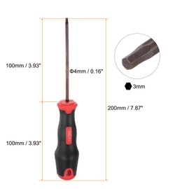 HARFINGTON Hex Screwdriver 3mm Magnetic Hexagon Key Metric Driver with 3.94" Shaft Length for RC Model Furniture Repair Electronic