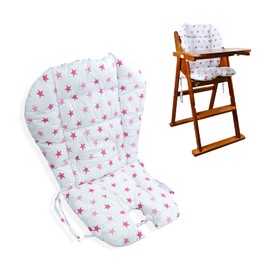 High Chair Pad,high chair cushion/seat Cushion/high chair cushion cover,Soft and Comfortable,Light and Breathable, Cute Patterns,Suitable for Most High Chairs,Baby Dining Chairs(Pink stars pattern)