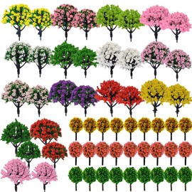N\A Woohome 60 PCS Miniature Trees Mixed Model Trees, Mixed Colors Accessories Model Train Scenery Architecture Trees Fake Trees for Building Model, Model Scenery with No Bases for DIY Crafts