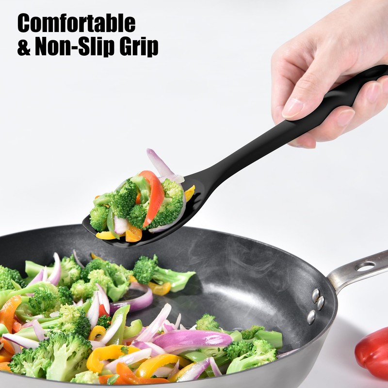 Doosu Silicone Spoon Spatula, 600ºF Heat-Resistant Food Grade Rubber Spoonula