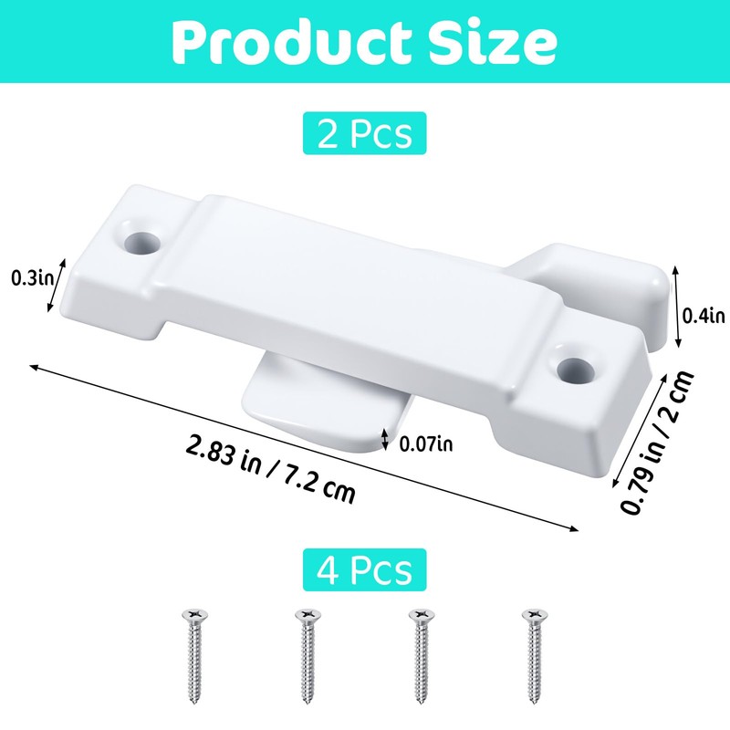 Window Sash Lock,Sliding Window Locks,Windows Latch Replacement,2-1/4'' Mounting Hole Centers