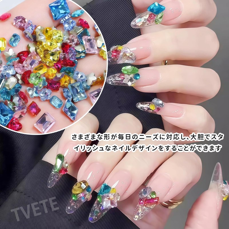 パンクネイルアートチャーム ネイルパーツ メタルパーツ ネイルパーツ ハート型 夏のキャンディ 金属部品 3D スタッズ デコパーツ