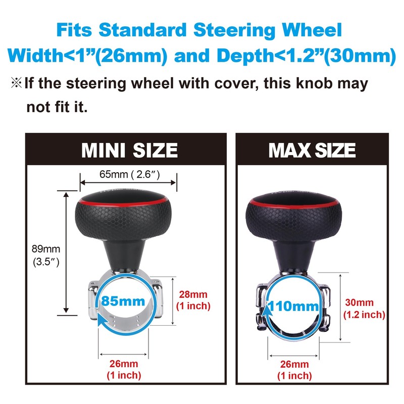 Hypersonic Steering Wheel Spinner Knob - Compatible with Standard Steering