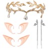 JNYUTEEN 4 Pack Elf Ears with Leaf Crown Headband, Elf