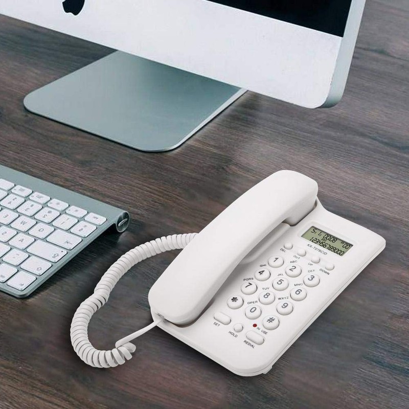 Wired Telephone, Landline Telephone with Landline Connection (FSK/DTMF) for Home/Hotel/Office