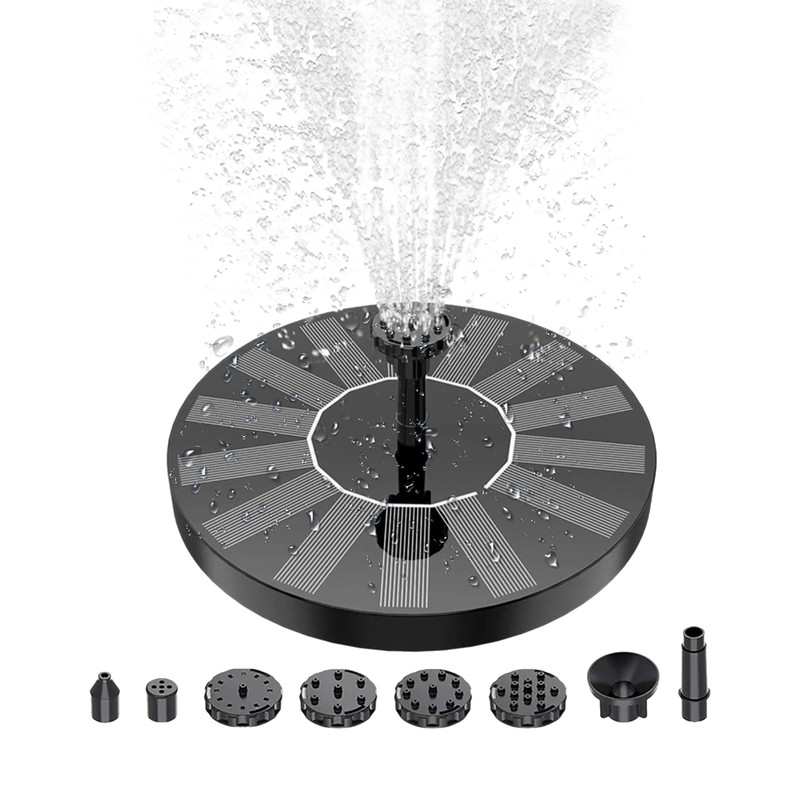 1.5W Solar Fountain Pump with 6 Nozzles Free Standing Water