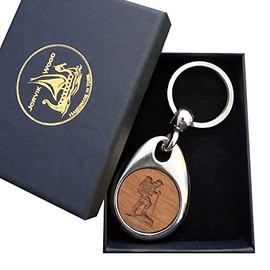 Jorvik Wood Hiking Design Wooden Keyring with Gift Box
