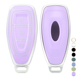 OFF WE GO OFF WE GO Schlsselhlle Cover fr Ford Autoschlssel Hlle fr Fiesta Focus C-Max Galaxy B-Max Kuga Mondeo S-Max 3 Tasten TPU Auto Schlssel Schutzhlle Schlsselbox Cover Damen M?nner,Violett Silber