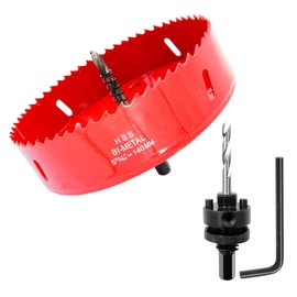 140mm Hole Saw,Drill Bit,LAIWEI Heavy Duty Mandrel Hole Cutter for Drilling Wood, Aluminum Profile, PVC and Other Materials(5-1/2")