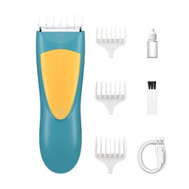 Children Hair Clipper Quiet Detachable Portable Electric Kids Hair Trimmer for Baby Blue