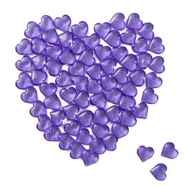 Red Acrylic Heart Translucent Hearts Shaped Crystals Gems for Table Scatter, Valentine's Day, Wedding, Artwork, Birthday Party Decoration, Favor Vase Filler (150 Pieces) (Violet)