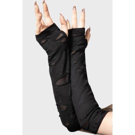Killstar Isqesis Gloves Gothic Grunge Distressed Punk Thumbholes KSRA007488