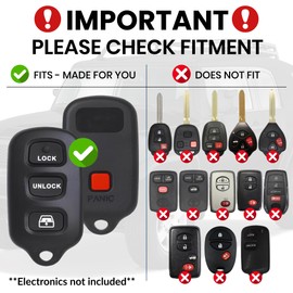 Toyota 4Runner 1996-2009 Key Fob - Heavy Duty 3 Button - Also fits Highlander 2004-2007. Lock Unlock Panic - Housing Case with Bottle Opener -No Electronics Included - (Quicksand, 3 Button)