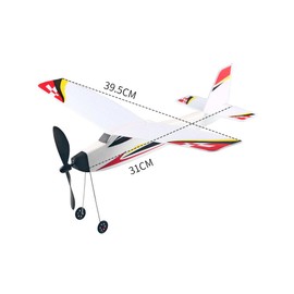 Aircraft Model Toy Foam Aircraft Rubber Band Elastic Drive Flying Glider Aircraft 3D Assembly Aircraft Model Aircraft Fighter Children Educational Toy DIY Building Model (StyleA)
