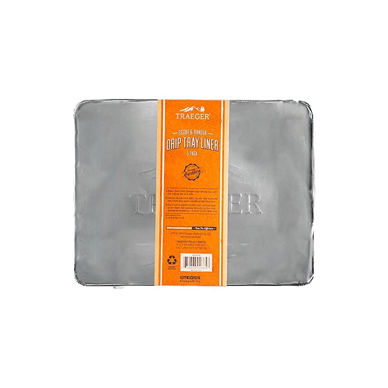 Traeger Grills BAC458 Ranger/Scout Drip Tray Liner Grill Accessory, 5