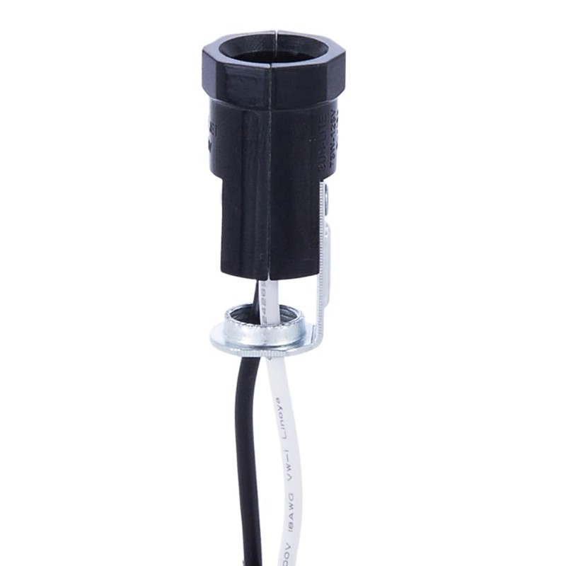 B&P Lamp® Pigtail E12 Candelabra Socket With 1/8F Hickey and