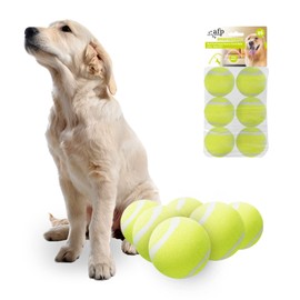 ALL FOR PAWS Interactive Tennis Balls, 6 Pack Dog Ball Toys, Dog Tennis Balls for Max Ball Launcher, Puppy Balls Replacement (Max balls 6 Pack)