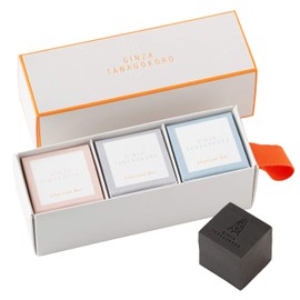 Ginza Tanagokoro Cube Charcoal Bar, Charcoal Soap, Petite Gift, Individually Wrapped, 1.0 oz (29 g) x 3 Pieces (Clean Clean, Absorbs Dirt with the Power of Charcoal, Moisturizing), Pores, Sebum Stain, Odorless, Care, Additive-free, Made in Japan (Face / Full Body), Unscented, Solid Soap, Charcoal Face Wash, Cleansing, Cleansing, Cleansing, Cleansing, Cleansing, Cleansing, Cleansing, Cleansing, Cleansing Soap, Cleansing, Cleansing, Cleansing