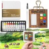 5 PCS Mini Watercolour Paint Set Travel, 8 Grids Pocket